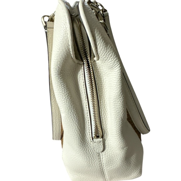 Kate Spade Jackson White and tan leather Shoulder Bag with Textured Center new - Picture 2 of 11